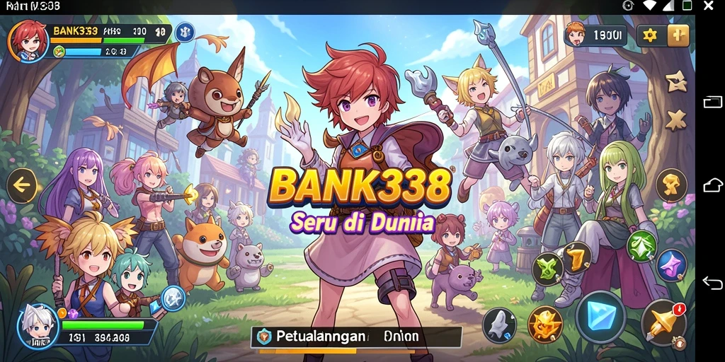Tampilan gameplay BANK338 yang colorful dan menarik.