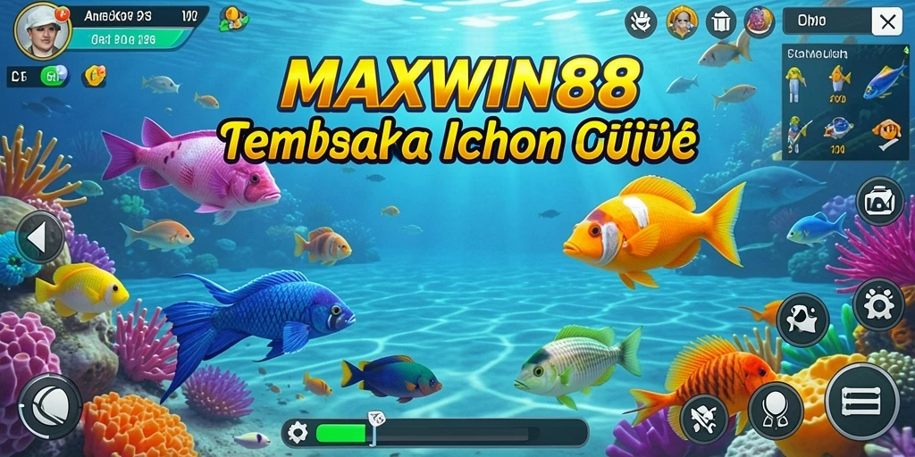 Tampilan gameplay seru di MAXWIN88 saat menembak ikan.