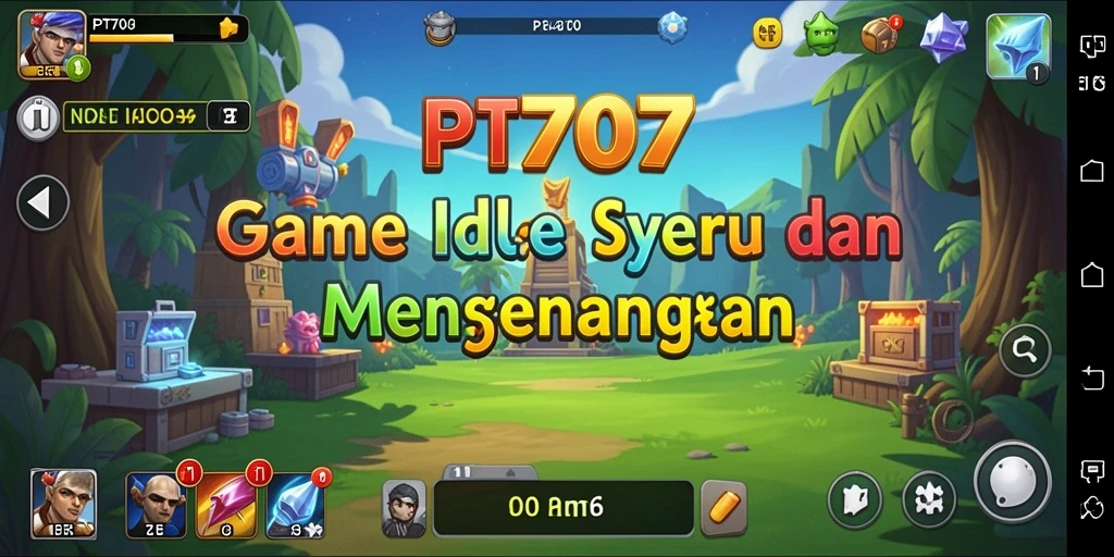 Gameplay PT707 yang menampilkan karakter mengumpulkan sumber daya dengan gaya.