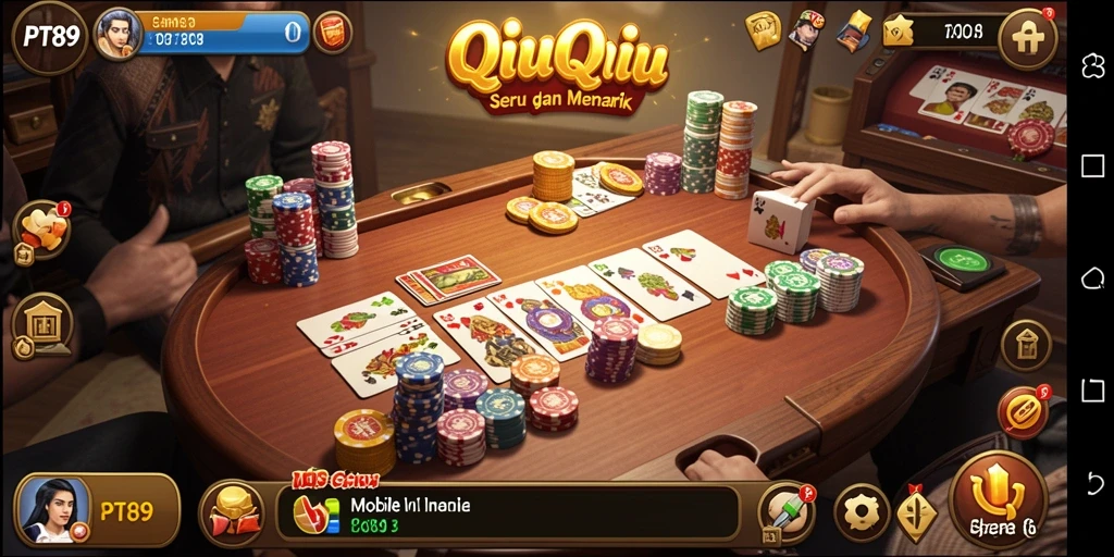 Tampilan menarik dari gameplay QiuQiu di PT89.