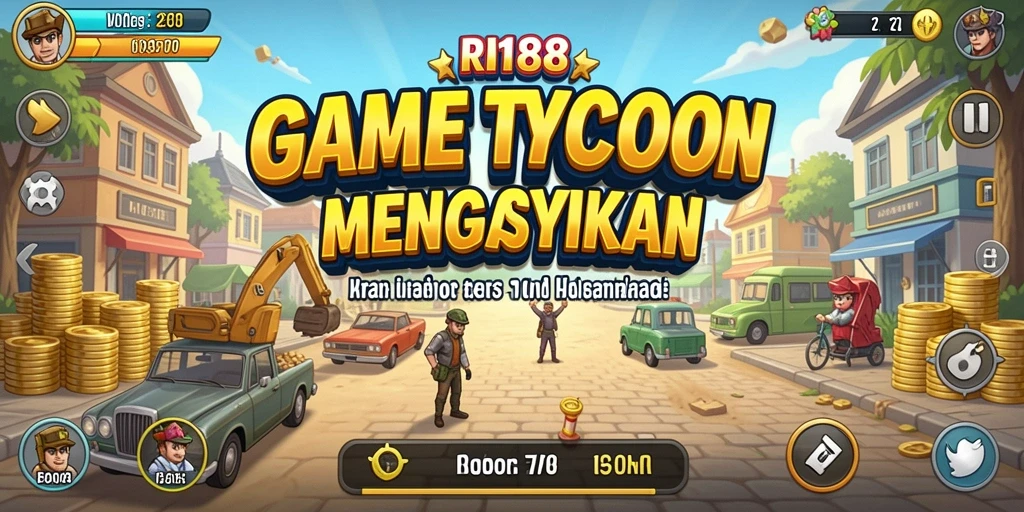 Screenshot gameplay RI188 yang menampilkan serunya membangun bisnis Tycoon.
