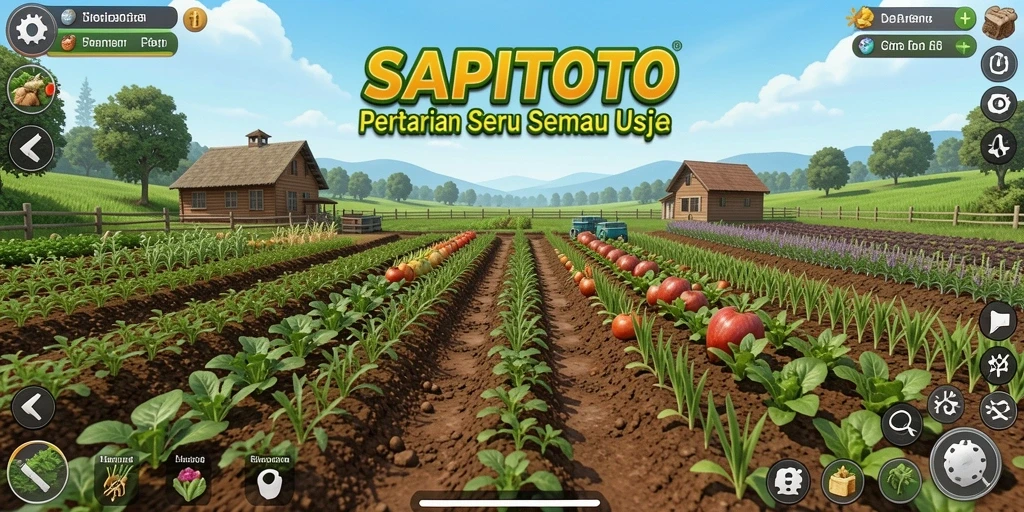 Tampilan permainan SAPITOTO dengan aktivitas bertani yang seru.