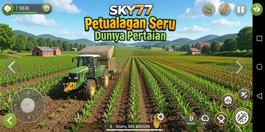 Tangkapan layar menunjukkan gameplay seru bertani dalam <strong>SKY77</strong>.